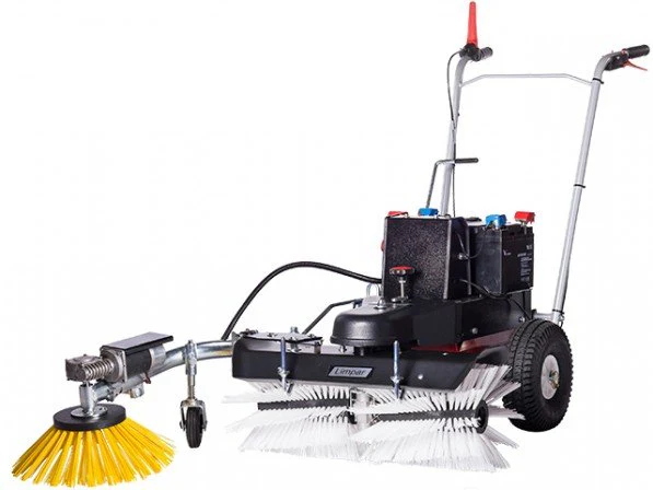 4F Schmutz- und Schneekehrmaschine Limpar Akku 52 mit Seitenbesen Links