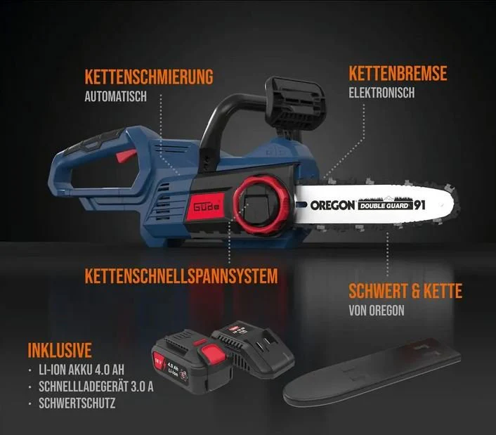 Güde Akku Kettensäge KS 18-401-30  - inkl. Akku und Ladegerät - Image 2