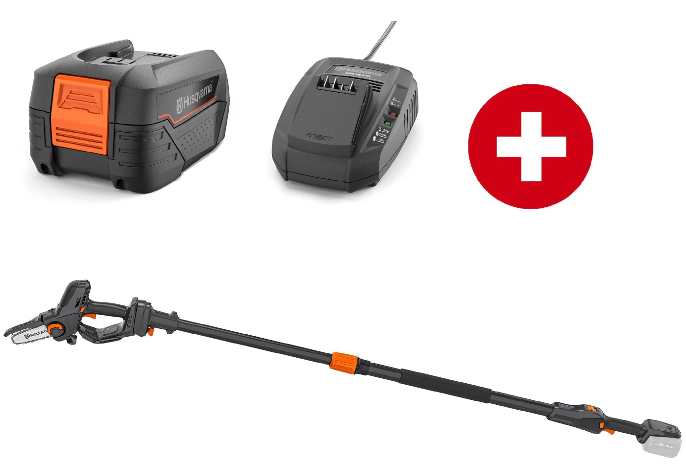 Husqvarna Akku-Hochentaster Aspire PE5-P4A mit Akku B72 und Ladegerät C70