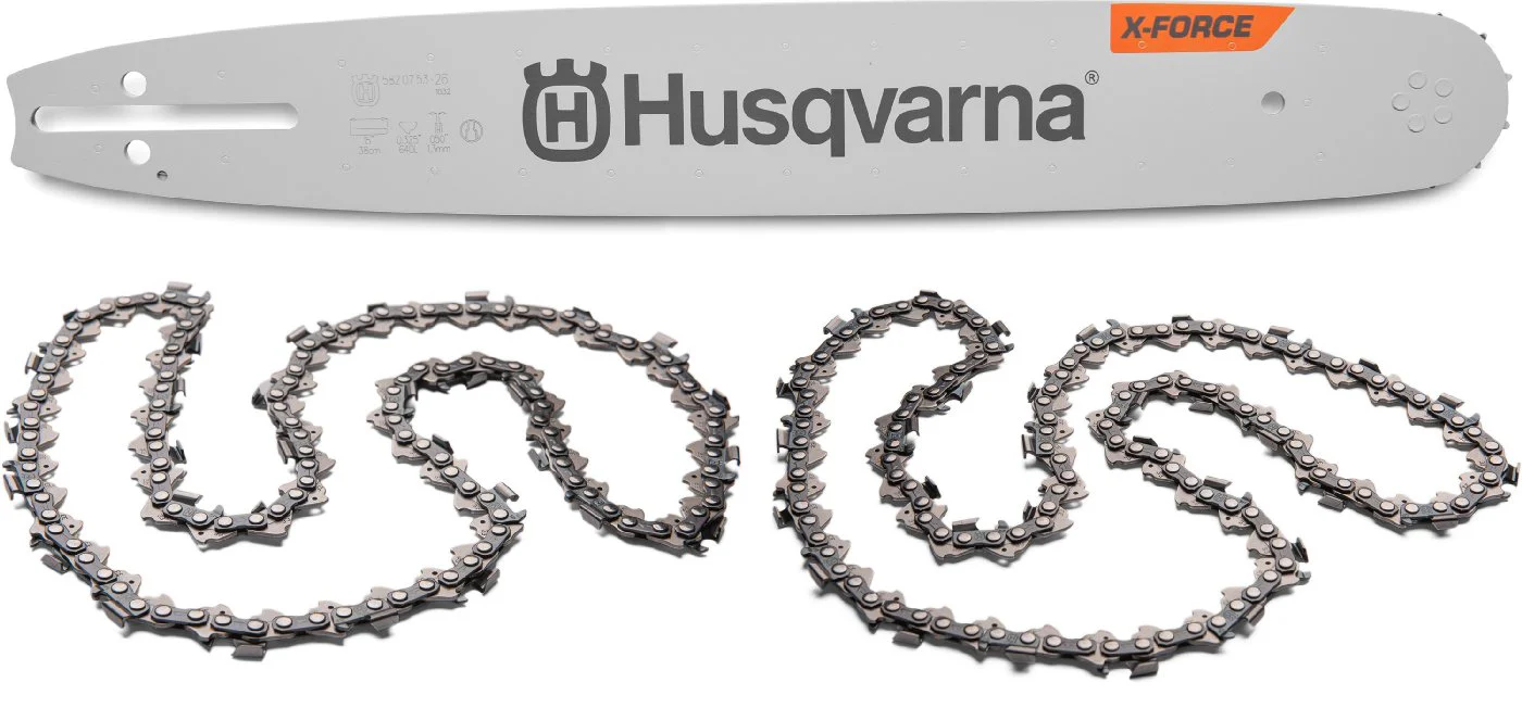 Husqvarna Ketten und Schienen KIT H25 - 2 x Kette CM und 1 x X-Force Schiene