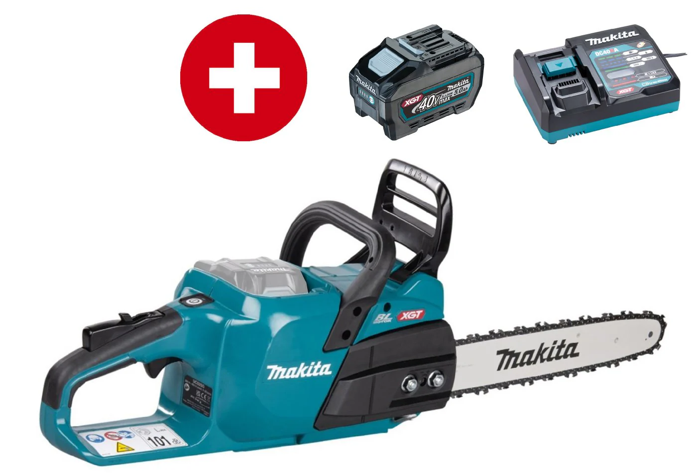Makita Akku-Motorsäge UC025GT101 mit 5 Ah Akku und Ladegerät