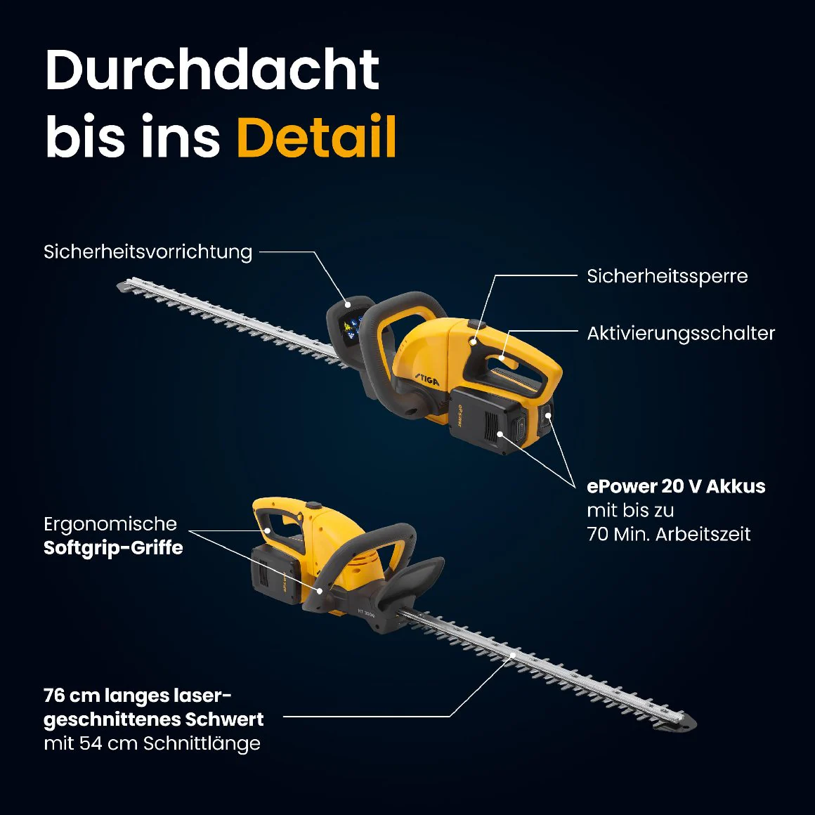 Stiga Akku-Heckenschere HT 300e Kit inkl. Akku und Ladegerät - Image 10