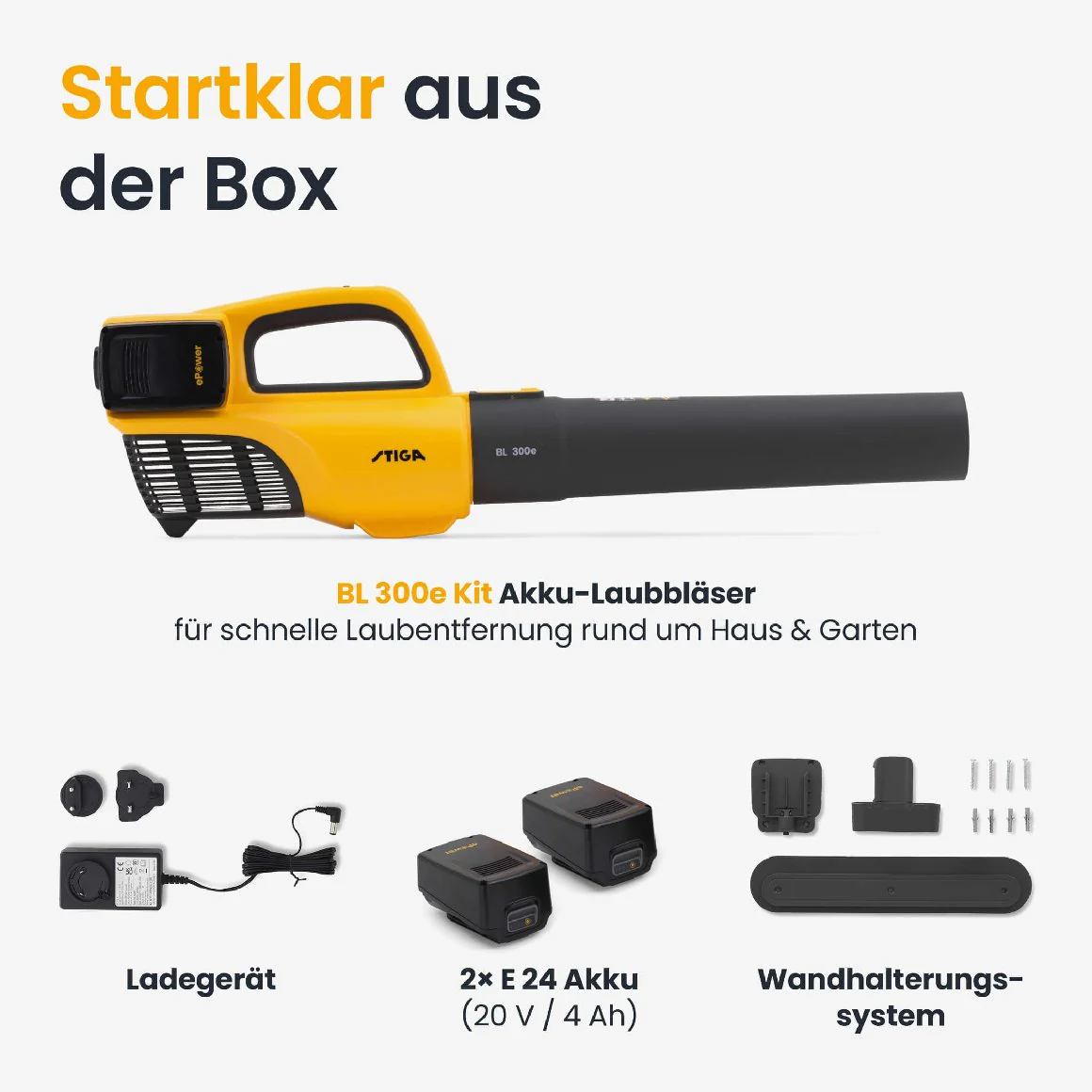 Stiga Akku Laubbläser BL 300e Kit Inklusive 2x 20V ePower-Akkus - Image 10