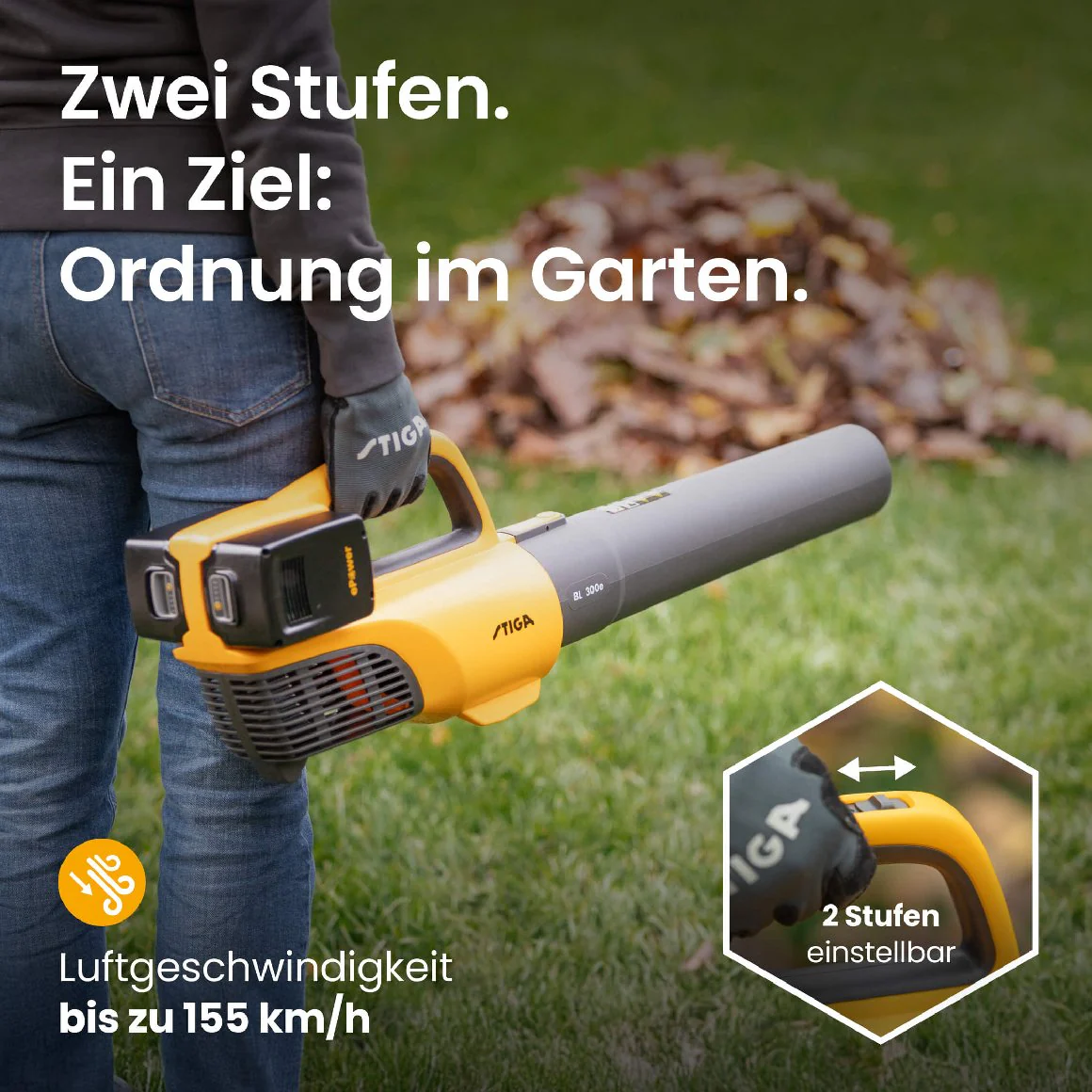 Stiga Akku Laubbläser BL 300e Kit Inklusive 2x 20V ePower-Akkus - Image 3